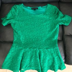 Green peplum top